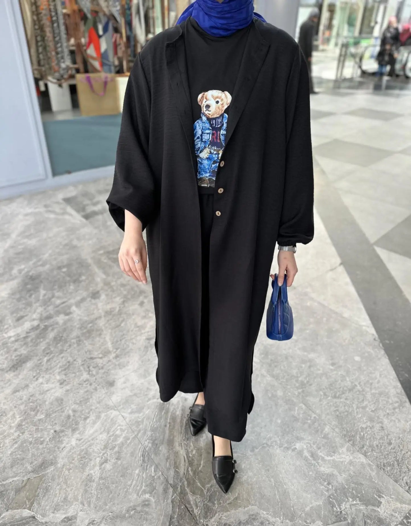 Muslim Dress for Women Blouse 2 Piece Set Long Sleeve Abaya Shirt Wide Leg Pant Suits Arabic Dubai Dresses Musulman Ensembles