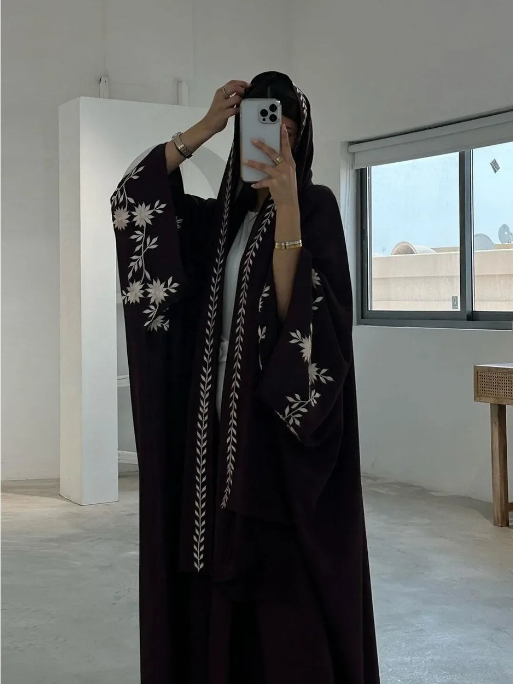 Eid Muslim Abaya with Scarf for Women Embroidery Cardigan Dresses Kaftan Vestidos Arab Long Robe Ramadan Morocco Dubai Abayas