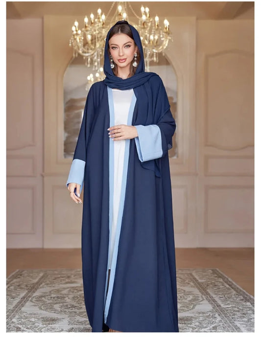 Muslim Abaya for Women with Scarf Eid Long Sleeve Morocco Arab Party Dress Long Robe Vestidos Dubai Abayas Modest Kaftan Dresses