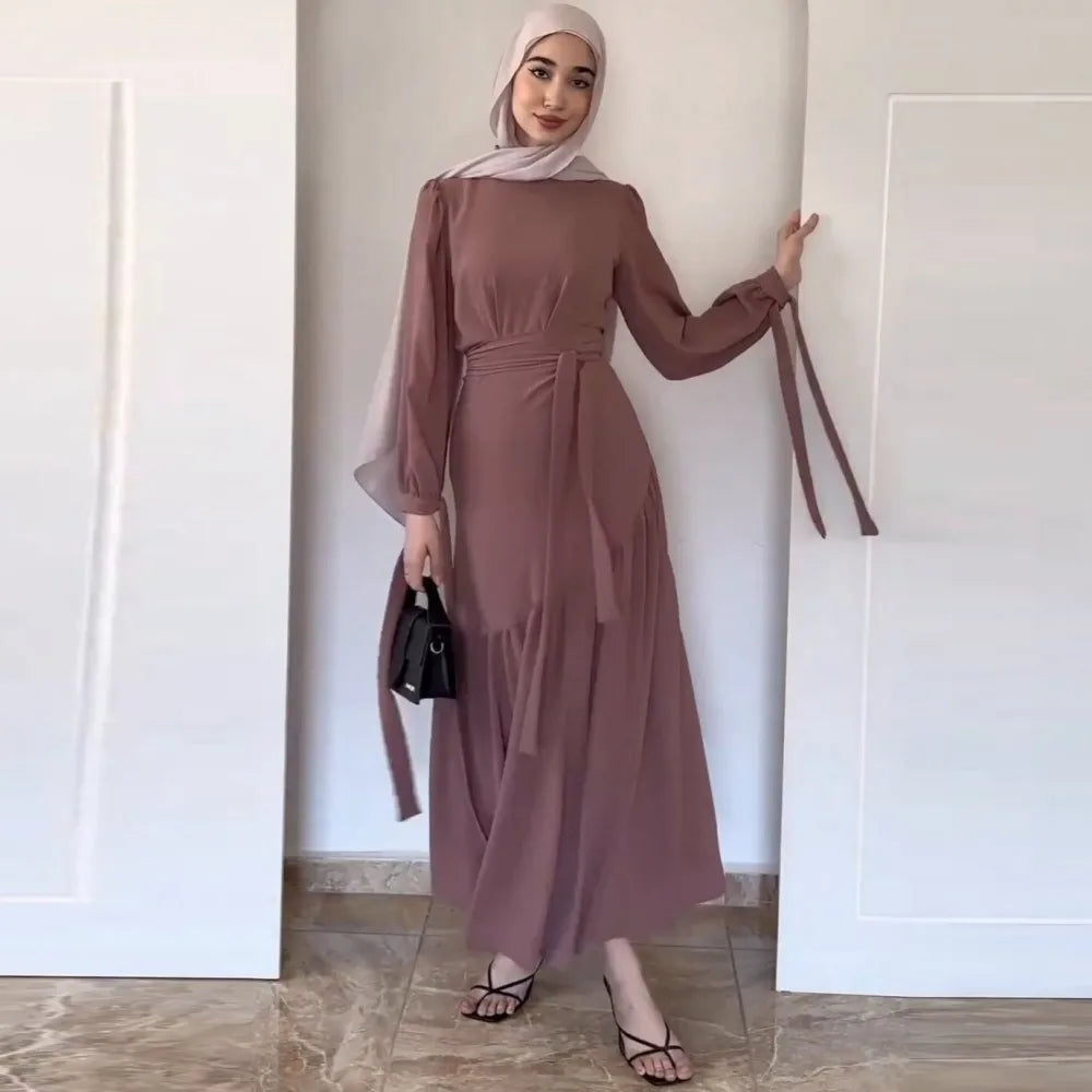 Two Piece Set Skirt Suits Muslim Fashion Abaya Women Outfits Luxury Long Sleeve Tops And Pleated Skirts African Party Dresses