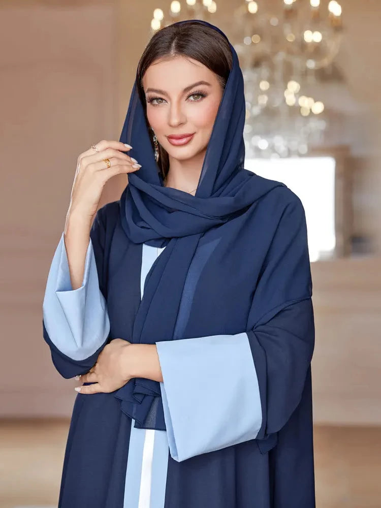 Muslim Abaya for Women with Scarf Eid Long Sleeve Morocco Arab Party Dress Long Robe Vestidos Dubai Abayas Modest Kaftan Dresses