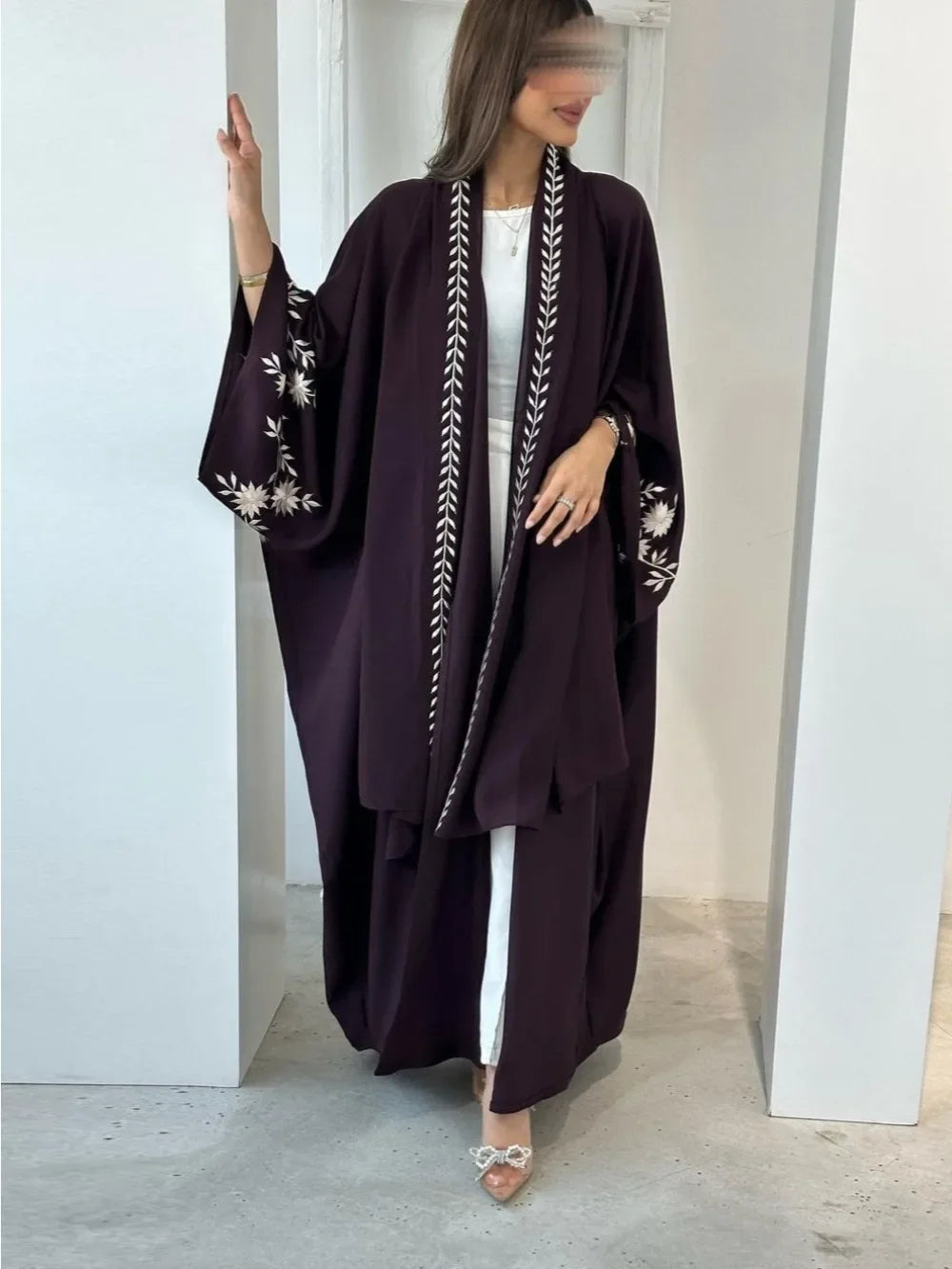 Eid Muslim Abaya with Scarf for Women Embroidery Cardigan Dresses Kaftan Vestidos Arab Long Robe Ramadan Morocco Dubai Abayas