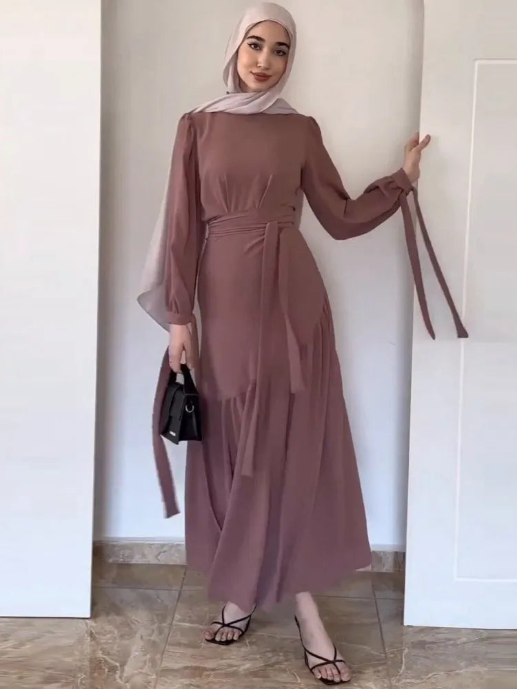 Two Piece Set Skirt Suits Muslim Fashion Abaya Women Outfits Luxury Long Sleeve Tops And Pleated Skirts African Party Dresses