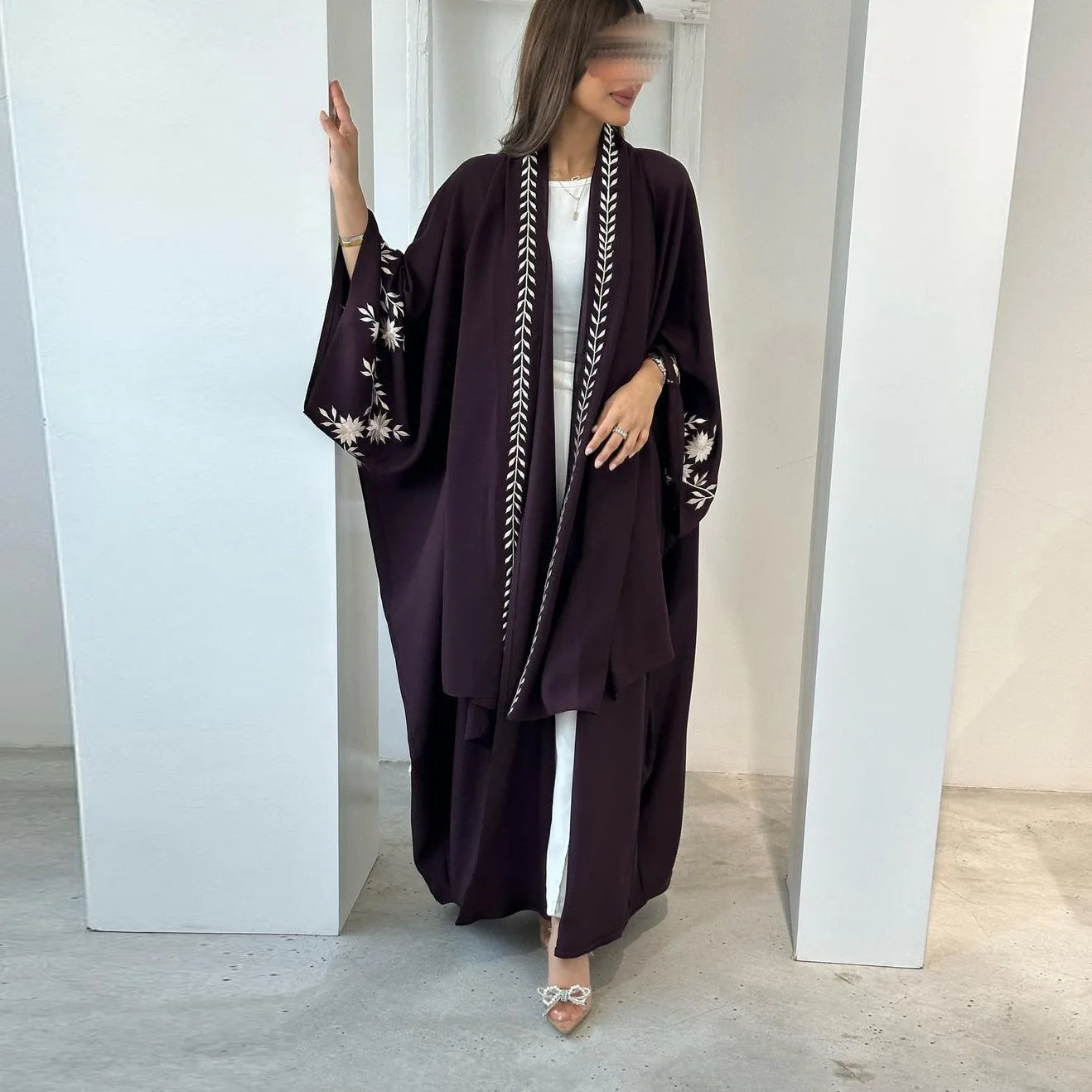 Eid Muslim Abaya with Scarf for Women Embroidery Cardigan Dresses Kaftan Vestidos Arab Long Robe Ramadan Morocco Dubai Abayas