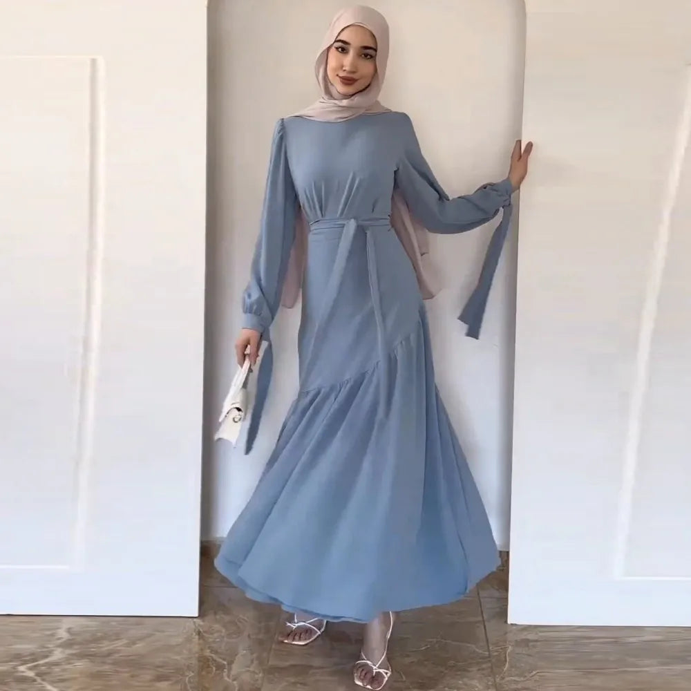 Two Piece Set Skirt Suits Muslim Fashion Abaya Women Outfits Luxury Long Sleeve Tops And Pleated Skirts African Party Dresses